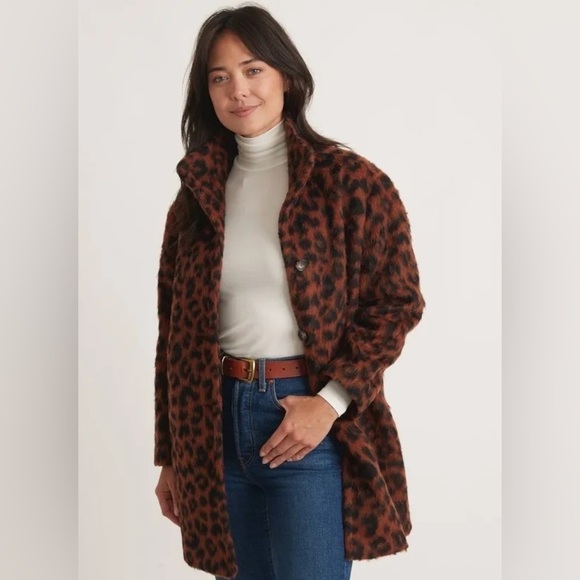 Marine Layer women’s Stephanie Cocoon Cheetah coat XL NWT - Picture 1 of 6